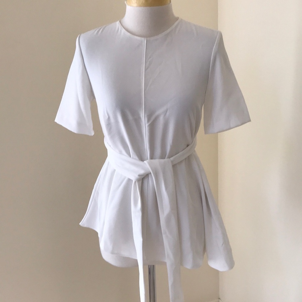 NWT! ZARA Size XS asymmetrical blouse with bow detail
